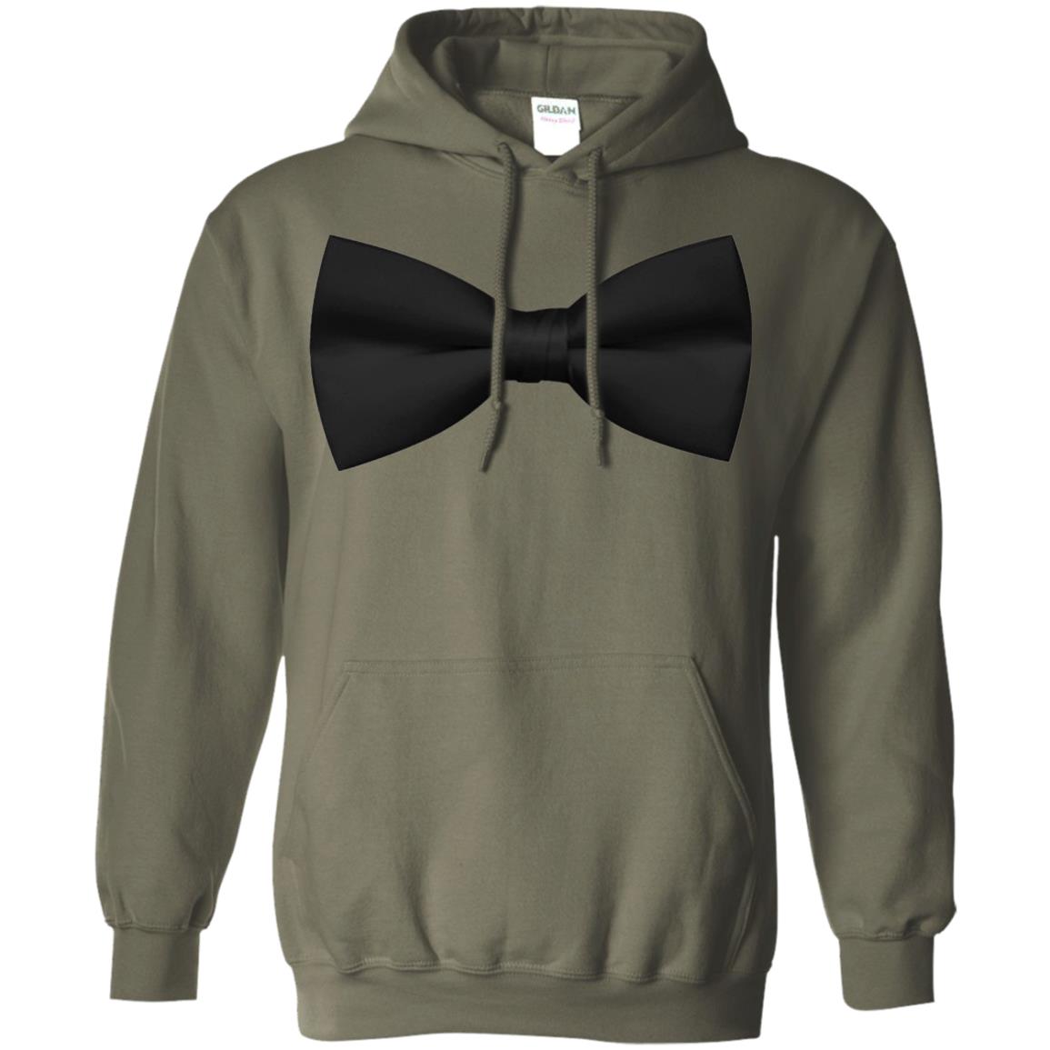 Big Black Bow Tie Tee Shirt Military Green