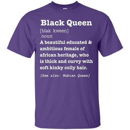 African Pride Melanin Educated T-shirt Black Queen Definition Purple