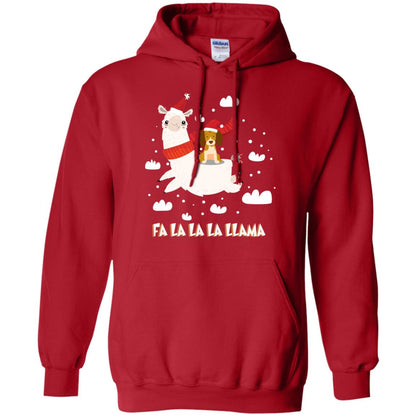 Fa La La La Llama With Beagle X-mas Gift Shirt Red
