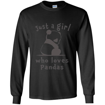 Panda Lover T-shirt Just A Girl Who Lover Pandas Black