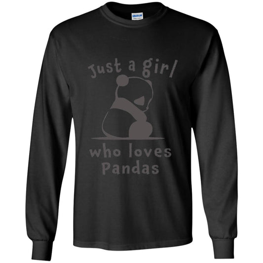 Panda Lover T-shirt Just A Girl Who Lover Pandas Black