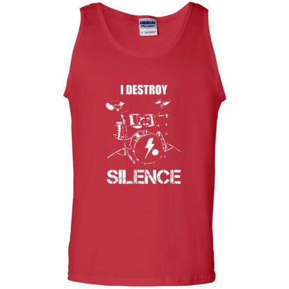 Drummer T-shirt I Destroy Silence Red