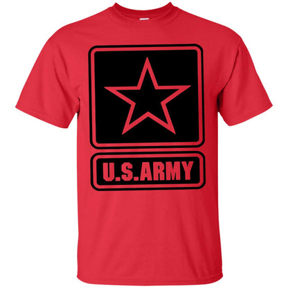 Us Army Black Logo United States Design T-shirt Red