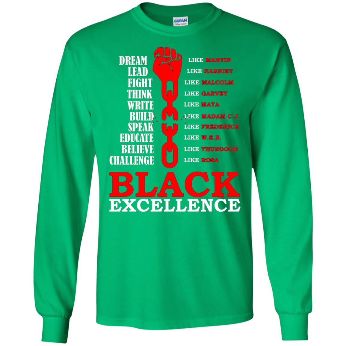 Black Excellence Black Af Proud African American T-shirt Irish Green