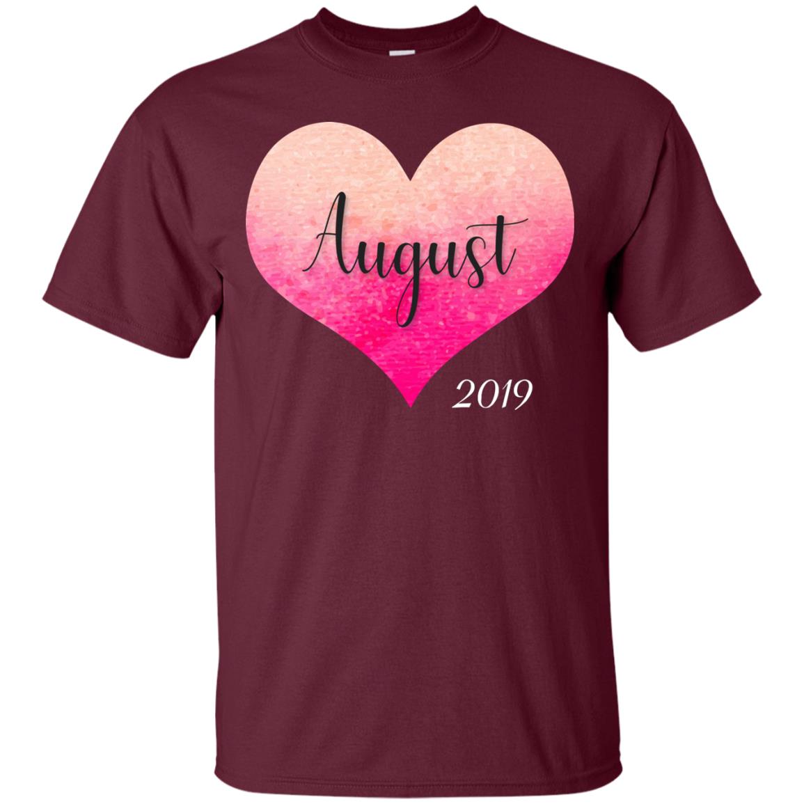 Pregnancy Reveal Announcement Party August 2019 Shirt Maroon