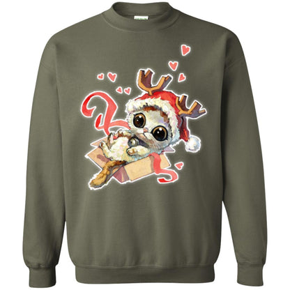 Cat Lover T-shirt Merry Christmas Military Green