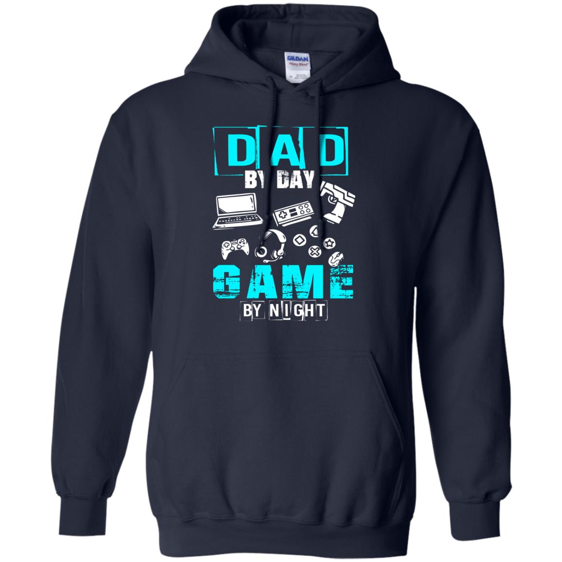 Dad By Day Gamer By Night Gamer T-shirt Navy