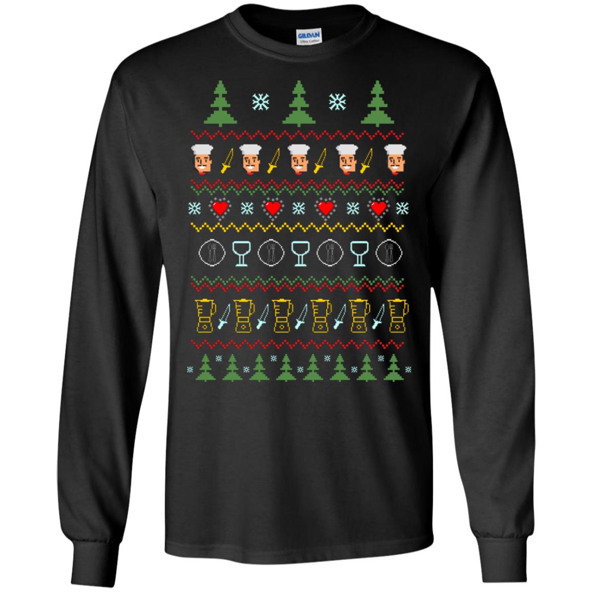 Chef Christmas X-mas Gift Shirt For Cooking Lovers Black
