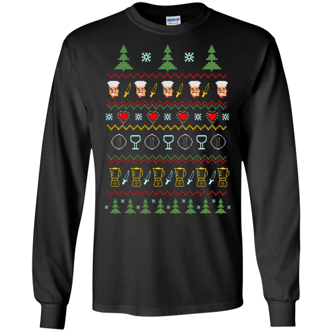 Chef Christmas X-mas Gift Shirt For Cooking LoversG240 Gildan LS Ultra Cotton T-Shirt