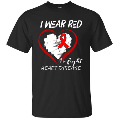 I Wear Red To Fight Heart Disease Shirt Black