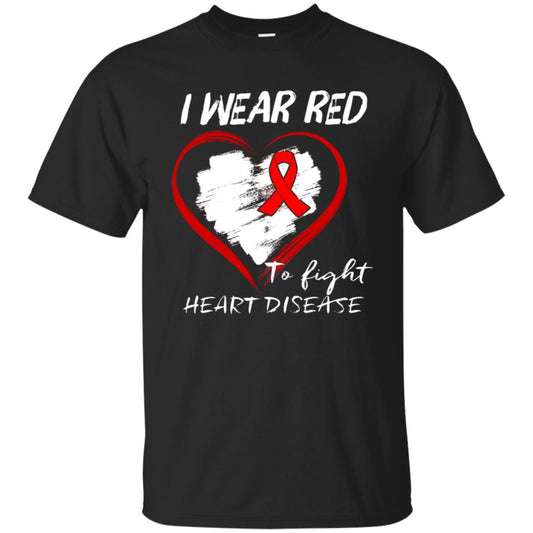 I Wear Red To Fight Heart Disease Shirt Black