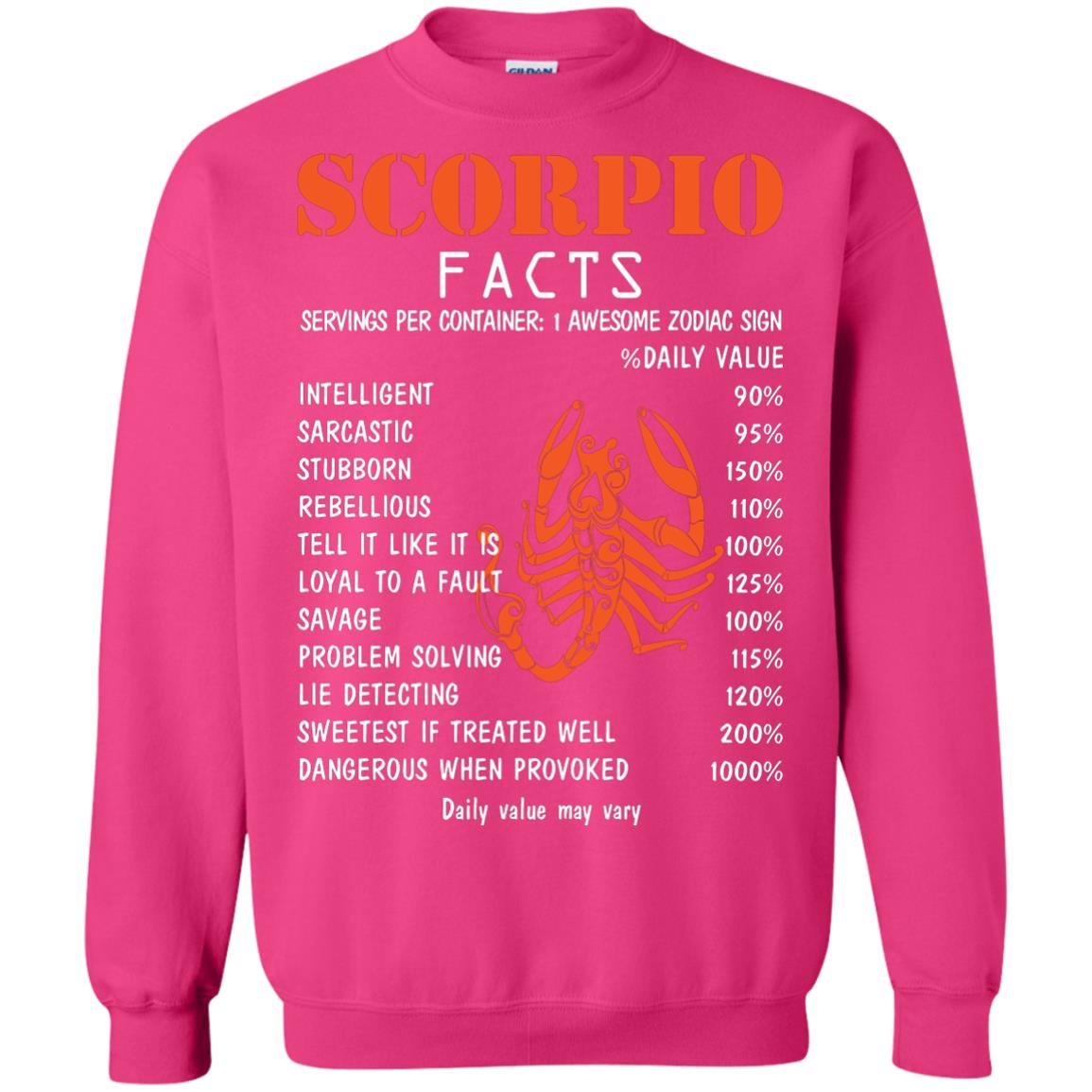 Scorpio Facts 1 Awesome Zodiac Sign Gift Shirt For Scorpio Horoscope Heliconia