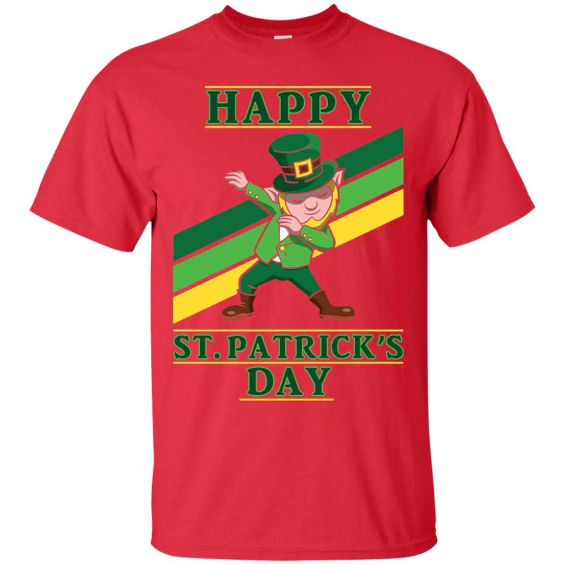 Dabbing Leprechaun Saint Patrick_s Day T-shirt Red