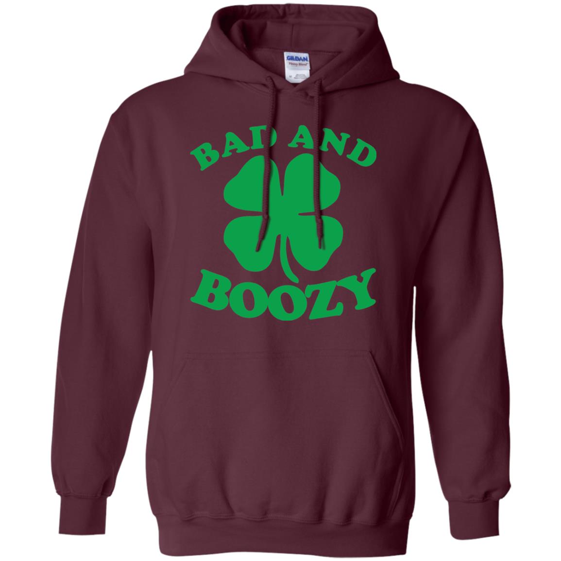 Bad And Boozy Saint Patricks Day T-shirt Maroon