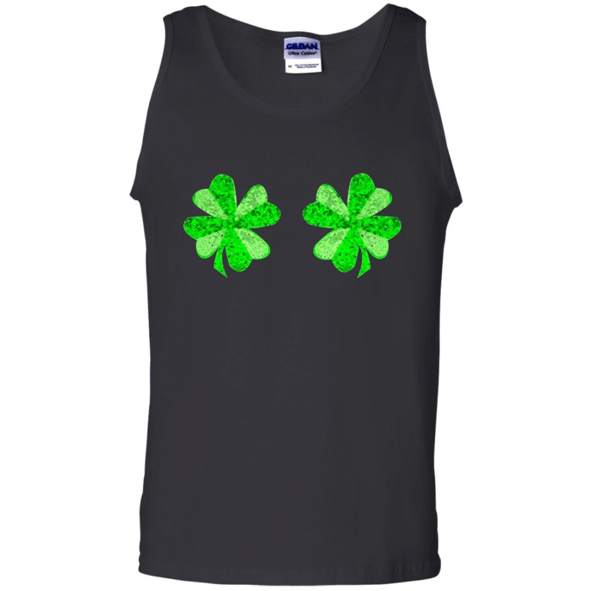 Funny Shamrock Boobs St Patricks Day T-shirt Black
