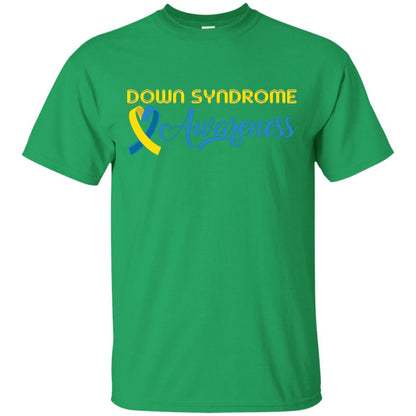 Yellow And Blue Ribbons Down Syndrome Awareness T-shirt Irish Green