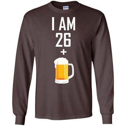 I Am 26 Plus 1 Beer 27th Birthday T-shirt Dark Chocolate