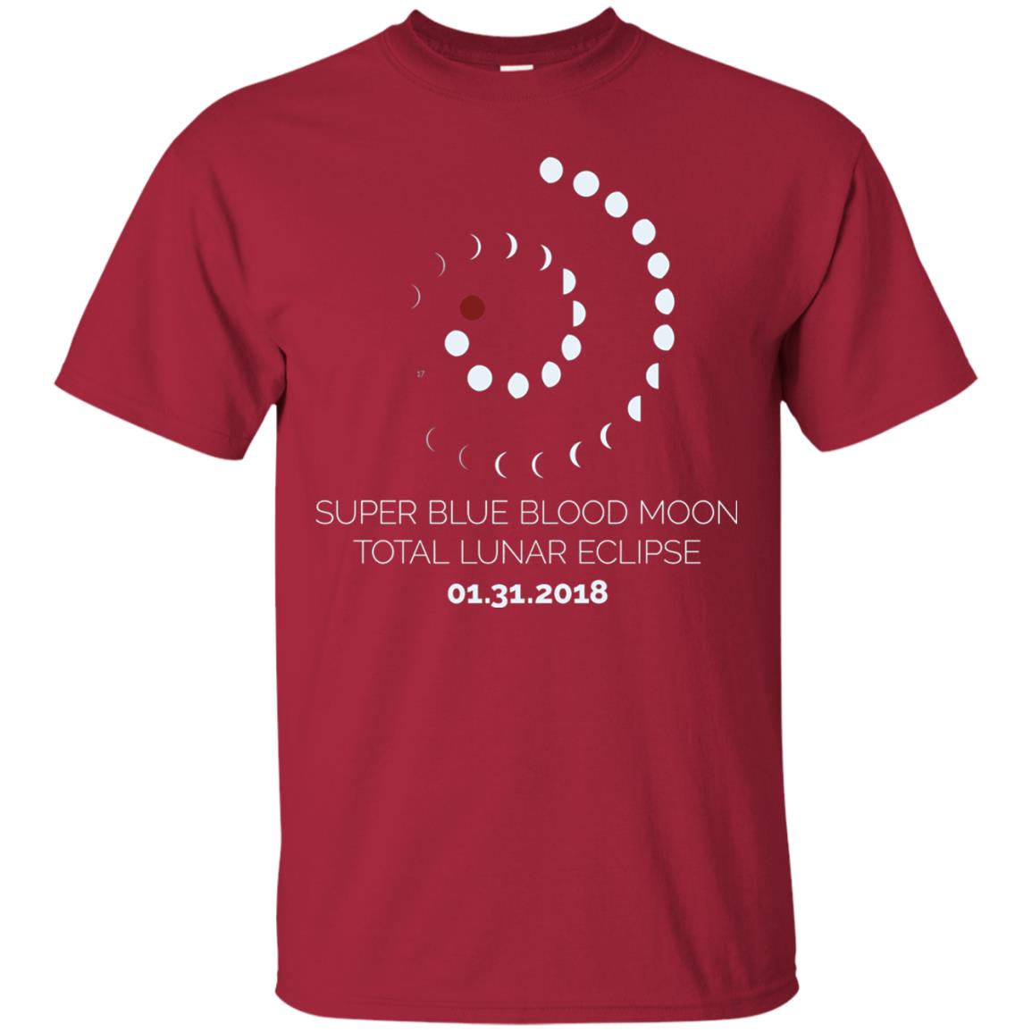 Super Blue Blood Moon Total Lunar Eclipse 2018 T-shirt Cardinal