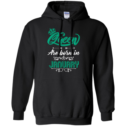 Brithday T-Shirt Queen Are Born In January Black