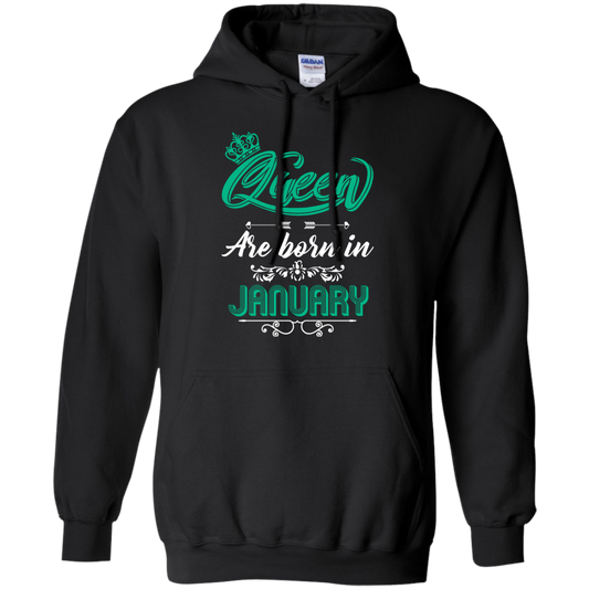 Brithday T-Shirt Queen Are Born In January Black