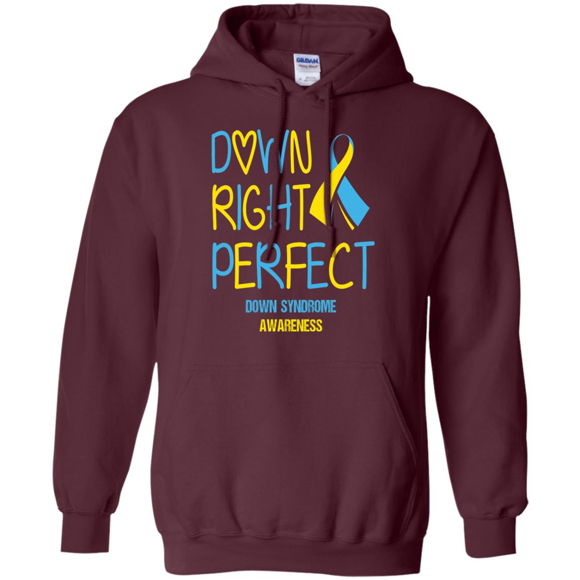 Down Right Perfect Down Syndrome Awareness T-shirt Maroon