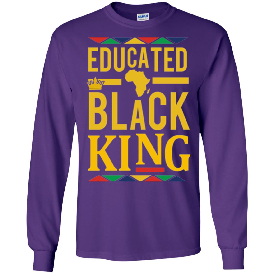 African Dna Pride T-shirt Dashiki Educated Black King Purple