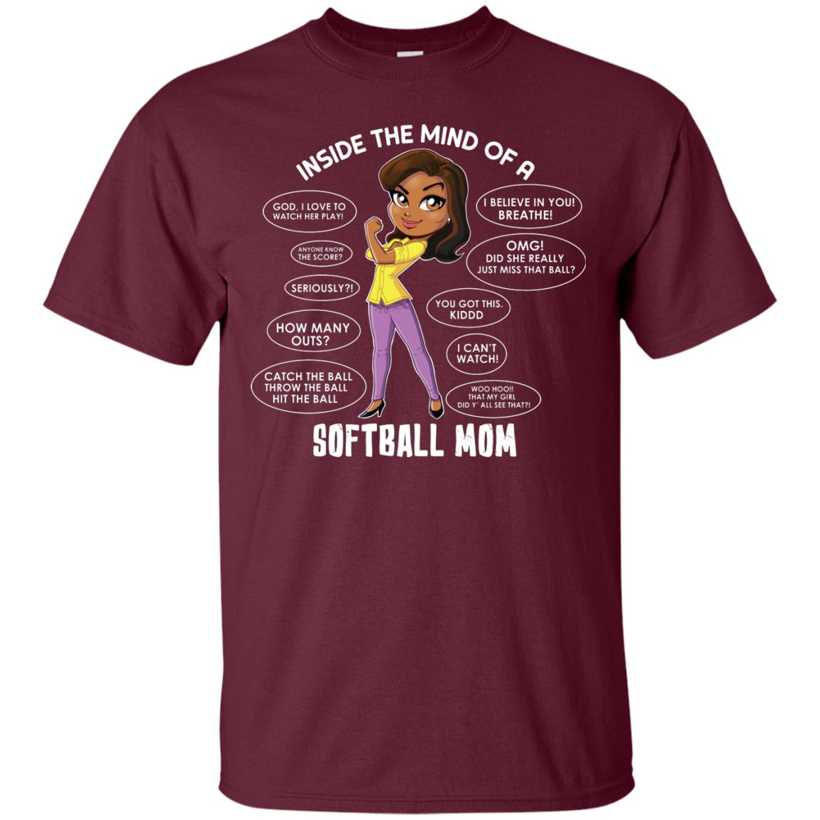 Inside The Mind Of A Softball Mom Shirt Maroon