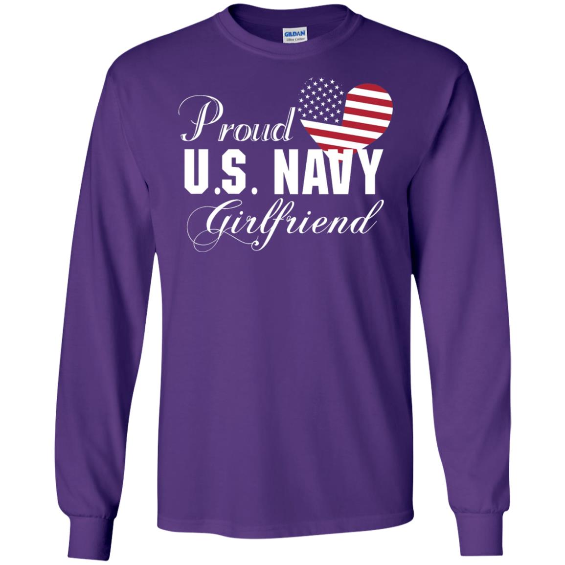 Pride U.s. Army Shirt Proud Navy Girlfriend Heart Purple
