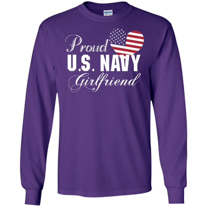 Pride U.s. Army Shirt Proud Navy Girlfriend Heart Purple