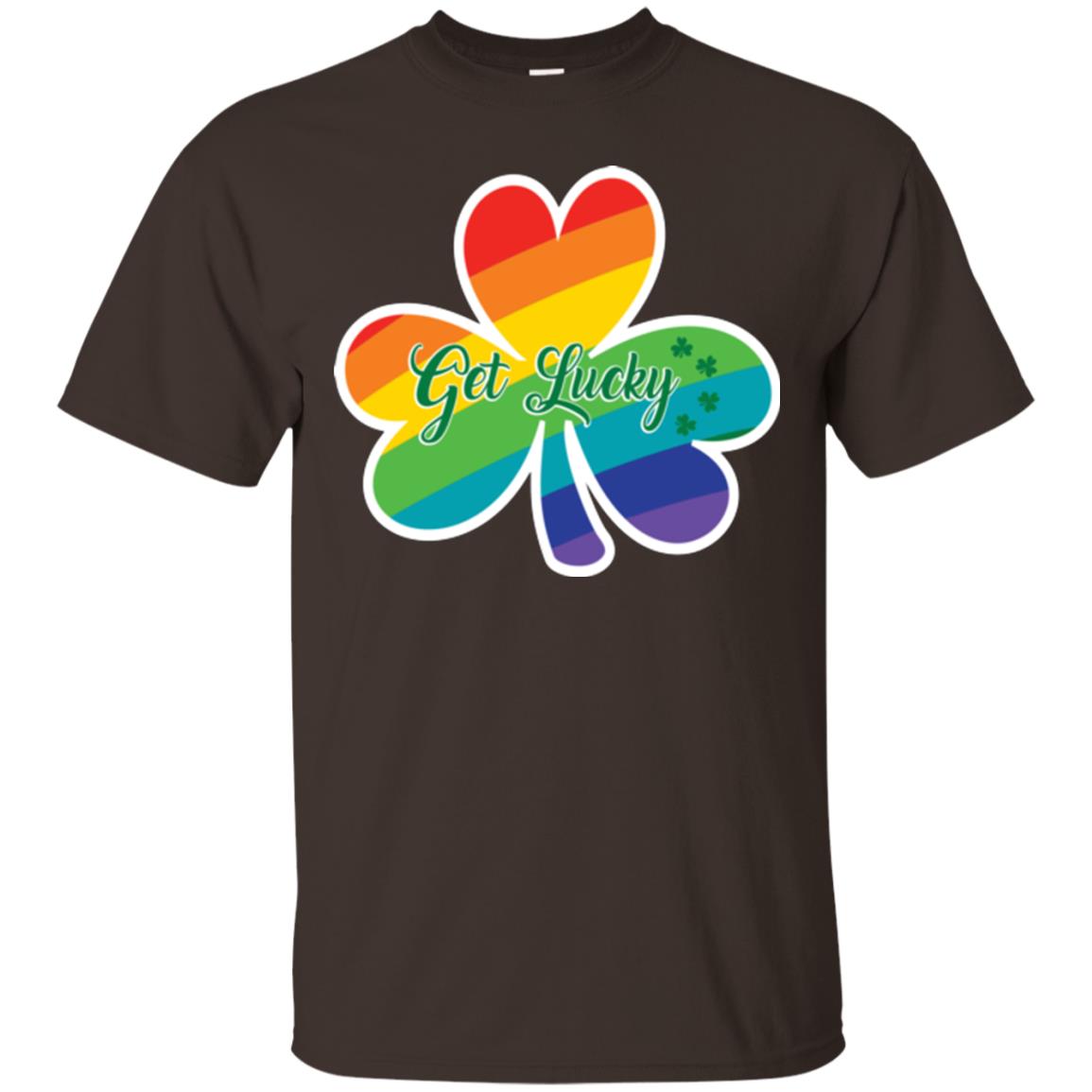 Lgbt T-shirt Shamrock Get Lucky Dark Chocolate