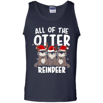 Christmas T-shirt All Of The Otter Reindeer Navy