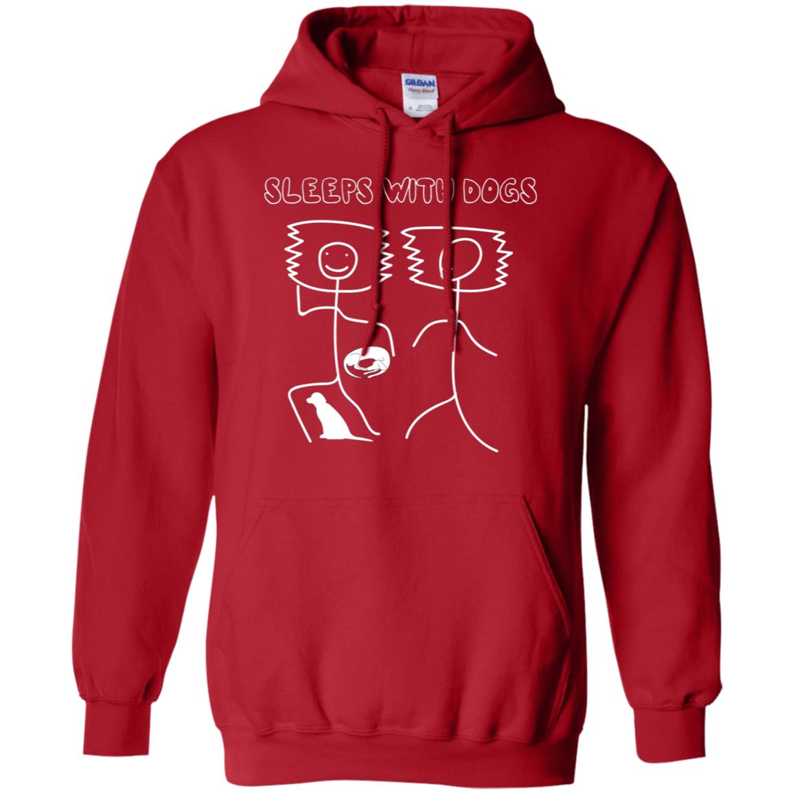 Sleep With Dogs Funny Dog Owner Shirt Red