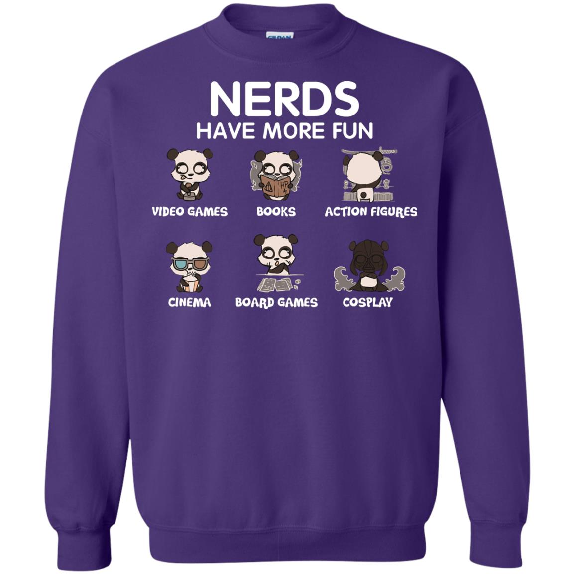 Nerds Have More Fun Video Games Books Action Figures Shirts Purple