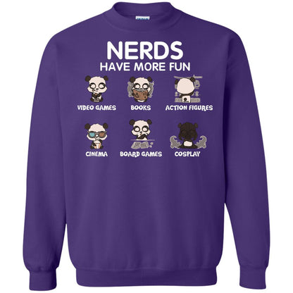 Nerds Have More Fun Video Games Books Action Figures Shirts Purple