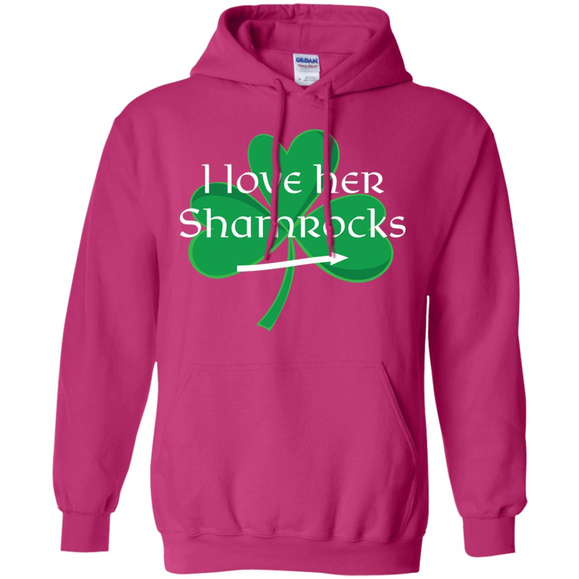 Saint Patrick_s Day T-shirt I Love Her Shamrocks Heliconia