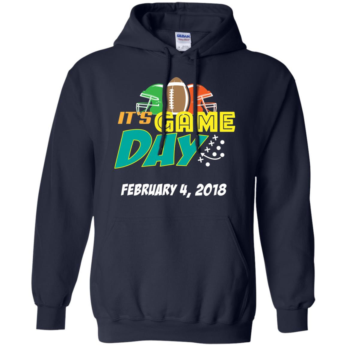 Football Lover T-shirt It_s Game Day February 4 2018 Navy