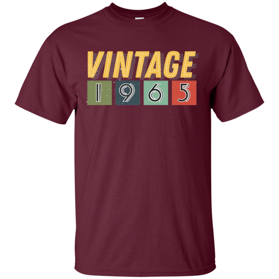 Vintage 1965 53th Birthday Gift Shirt For Mens Or Womens Maroon