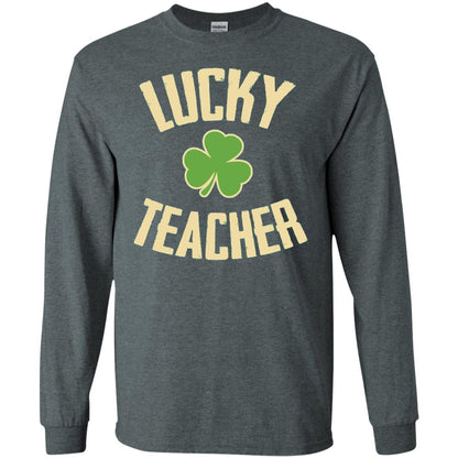 Lucky Teacher Shirt St. Patrick_s Day T-shirt Dark Heather