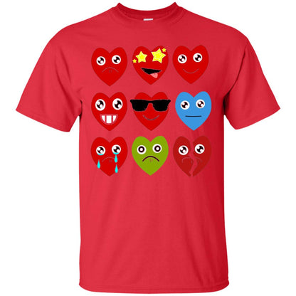 Valentine_s Day T-shirt Heart Emojis Red