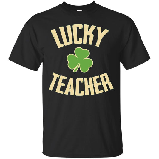 Lucky Teacher Shirt St. Patrick_s Day T-shirt Black