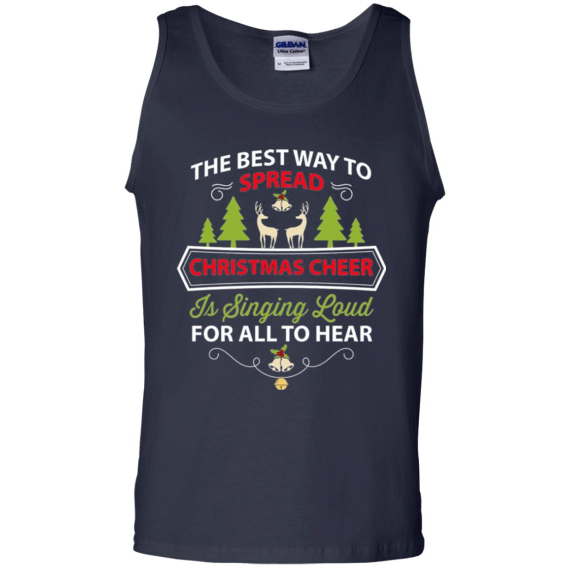 Christmas T-shirt Spread Christmas Cheer Singing Loud For All To Hear Navy