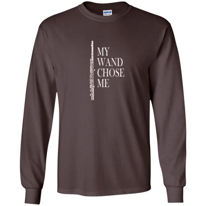 Flute Lover T-shirt My Wand Chose Me Dark Chocolate