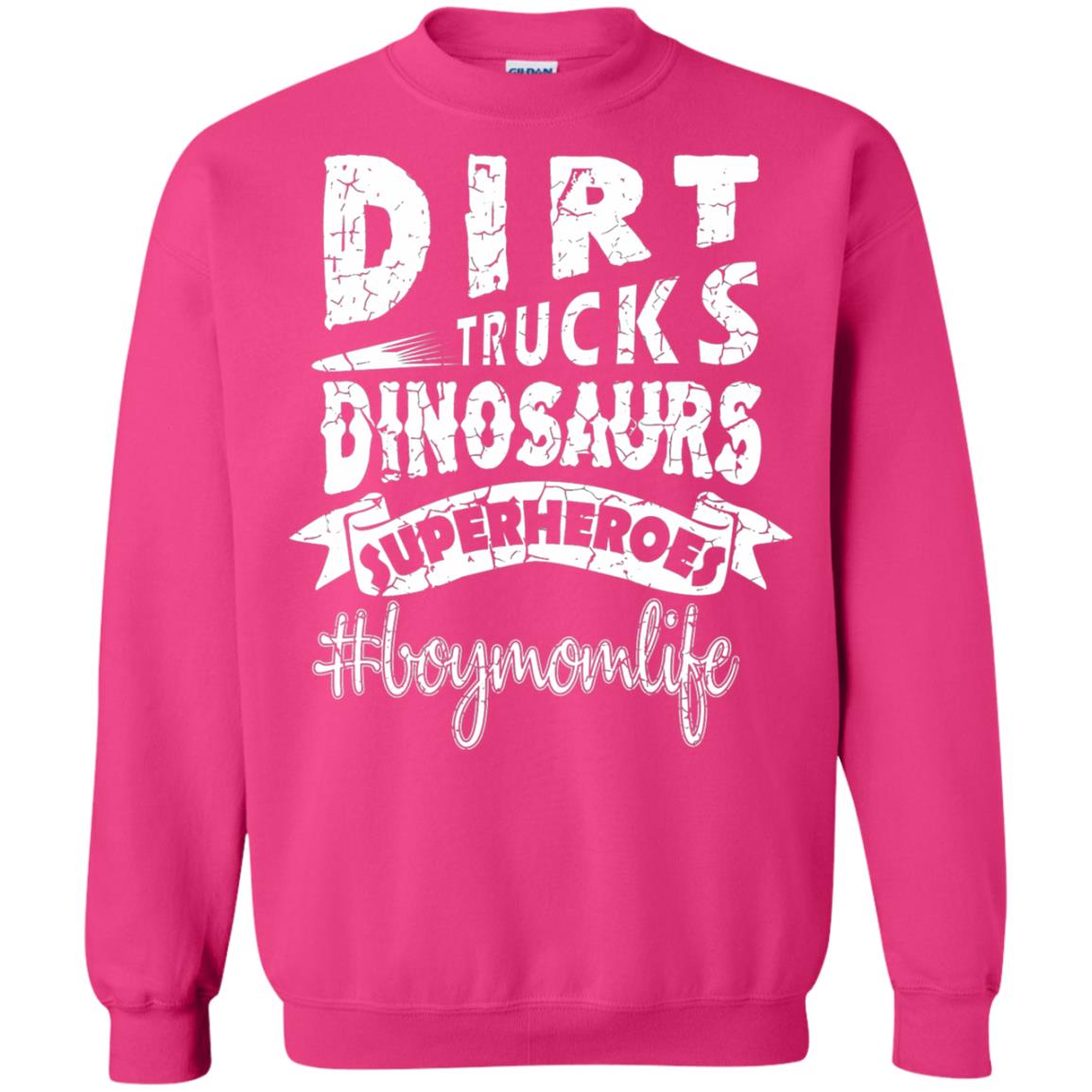 Dirt Trucks Dinosaurs Superheroes #boymomlife Family T-shirt Heliconia