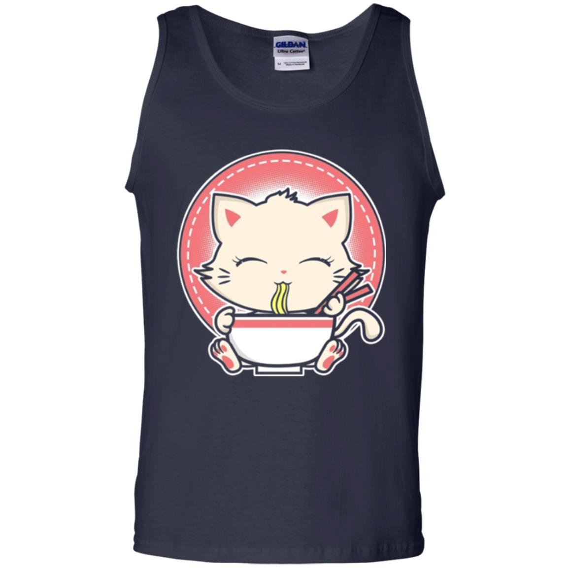 Anime T-shirt Kawaii Japanese Cat Ramen