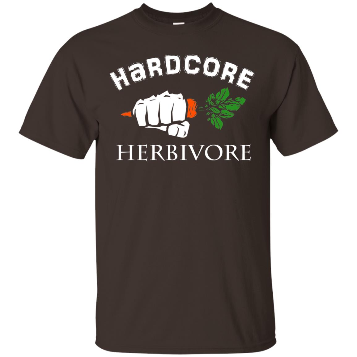 Hardcore Herbivore Vegetarians T-shirt Dark Chocolate