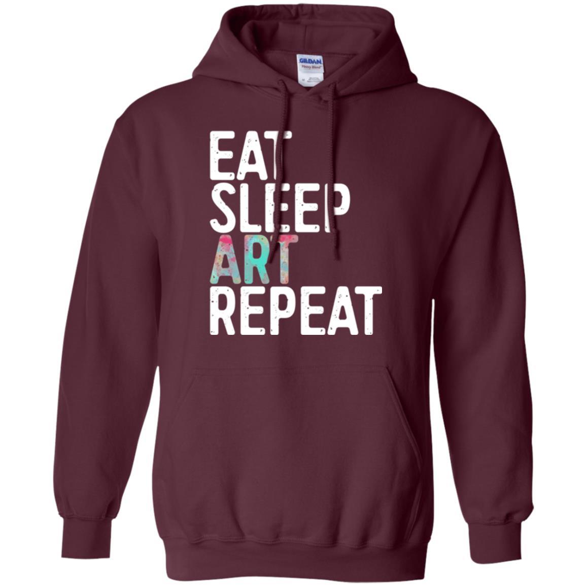 Artist T-shirt Eat Sleep Art Repeat Maroon