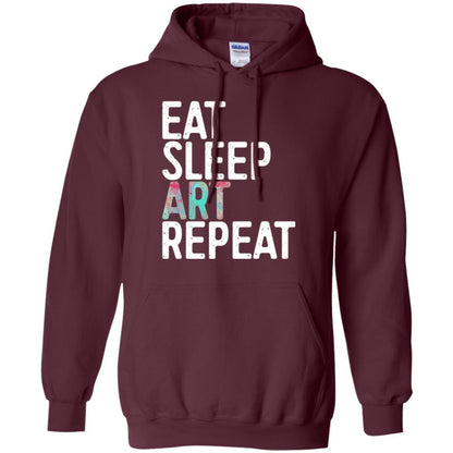Artist T-shirt Eat Sleep Art Repeat Maroon