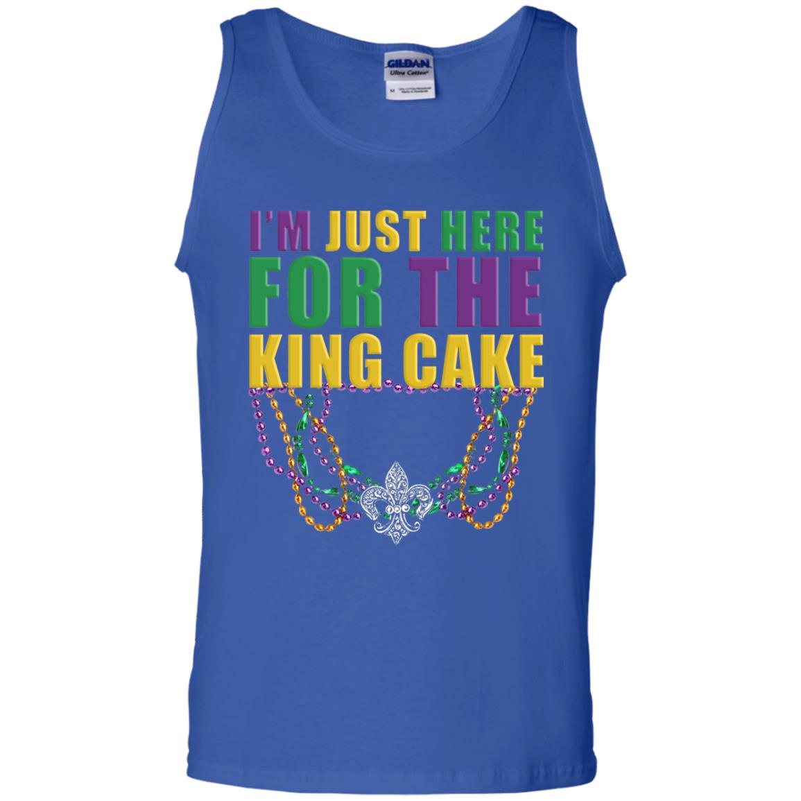 Mardi Gras Beads T-shirt I_m Just Here For The King Cake Royal