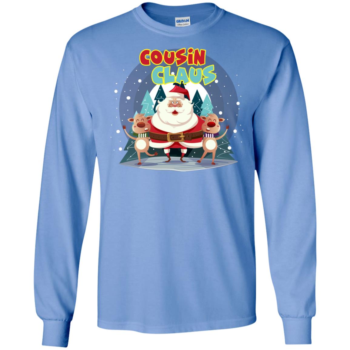 Cousin Claus Matching Family X-mas Gift Shirt Carolina Blue