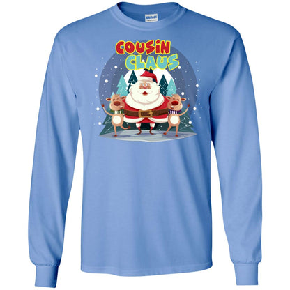 Cousin Claus Matching Family X-mas Gift Shirt Carolina Blue